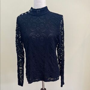 Maeve by Anthropologie Long Sleeve Black Lace Women’s Top